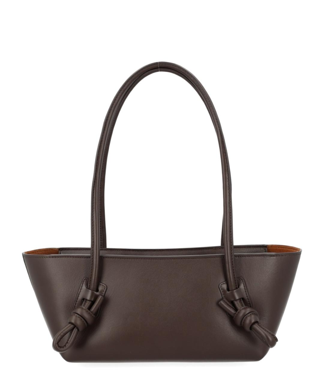 HEREU Коричневая кожаная сумка с короткими ручками, фото 3