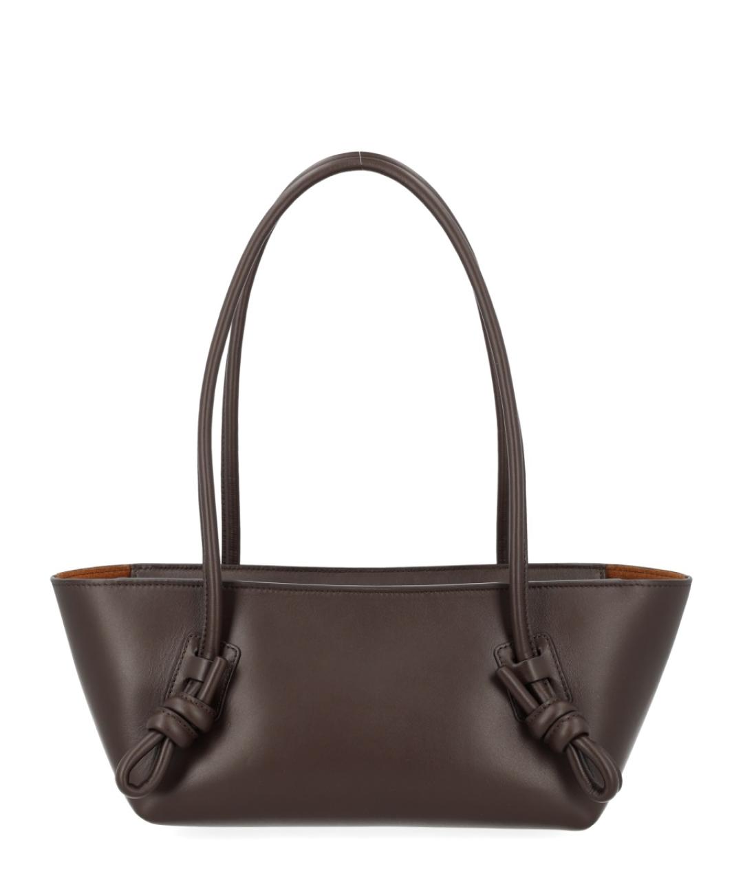 HEREU Коричневая кожаная сумка с короткими ручками, фото 1
