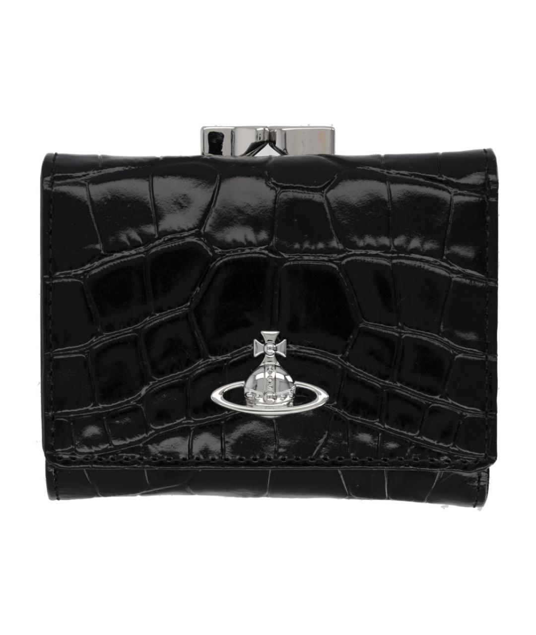 VIVIENNE WESTWOOD Черный кожаный кошелек, фото 1