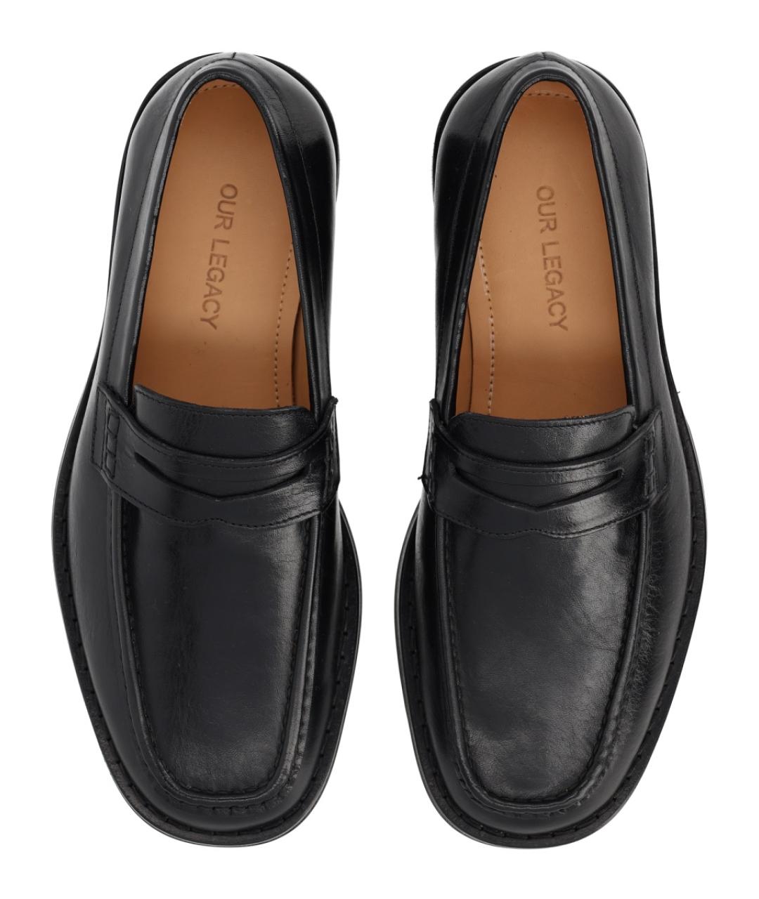 OUR LEGACY Черные кожаные лоферы, фото 5