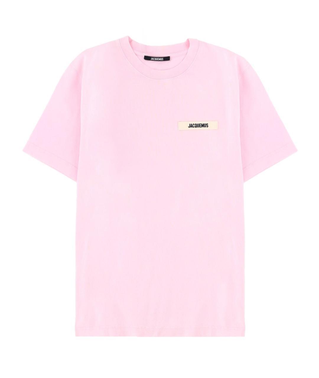 JACQUEMUS Розовая хлопковая футболка, фото 1