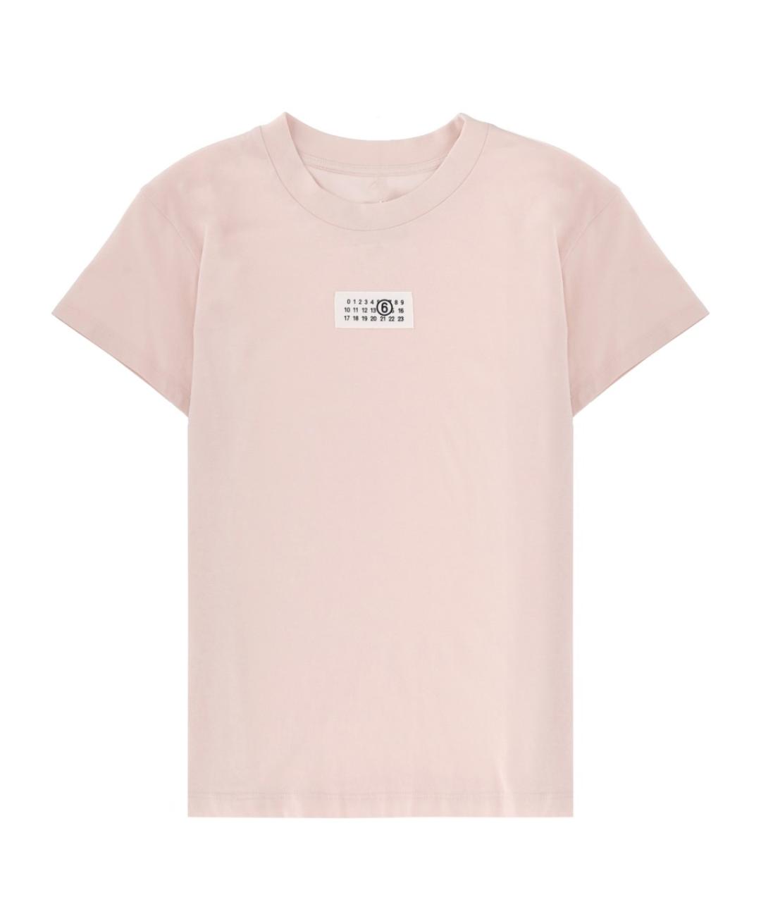 MM6 MAISON MARGIELA Розовая хлопковая футболка, фото 1
