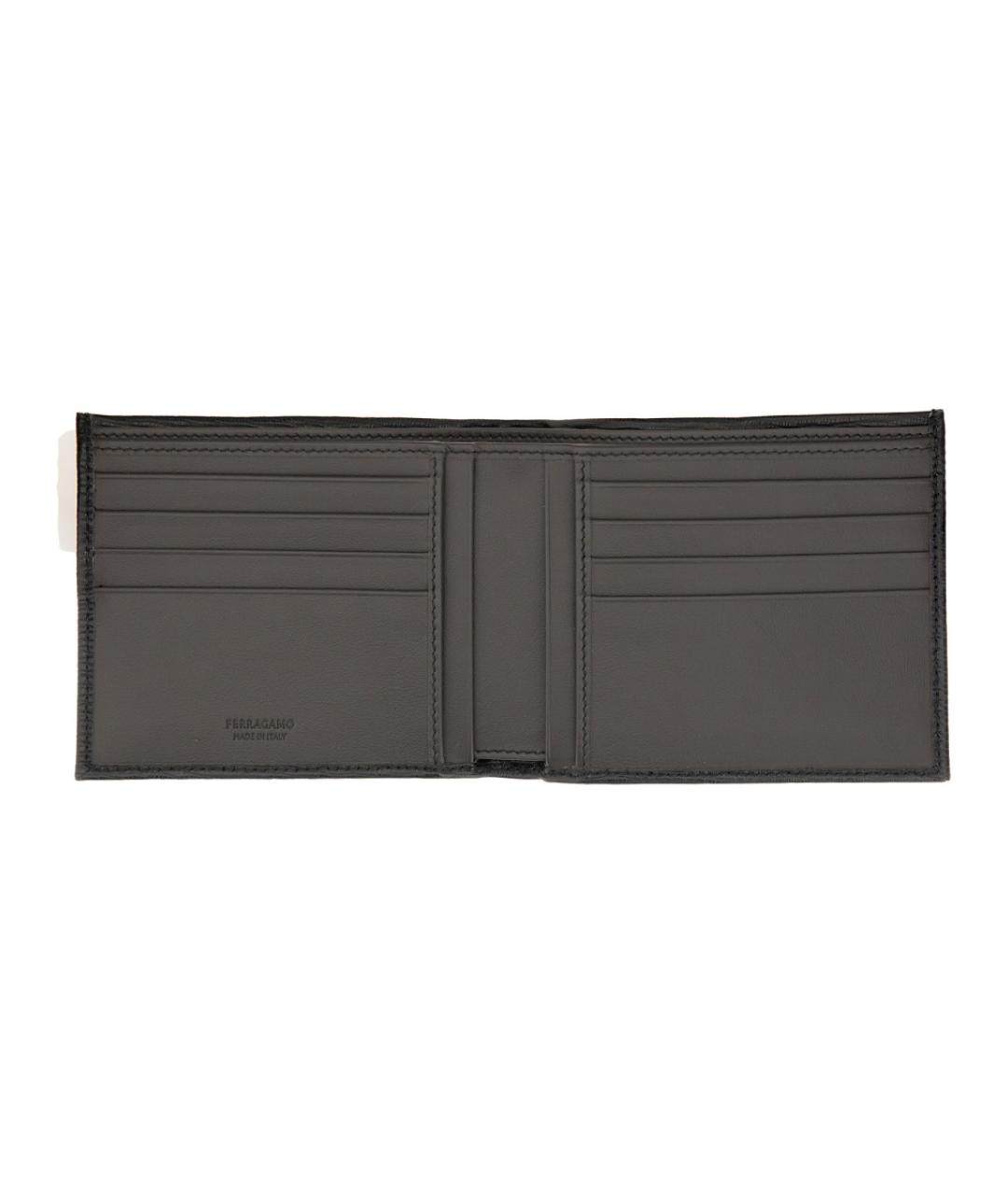 FERRAGAMO Черный кожаный кошелек, фото 3