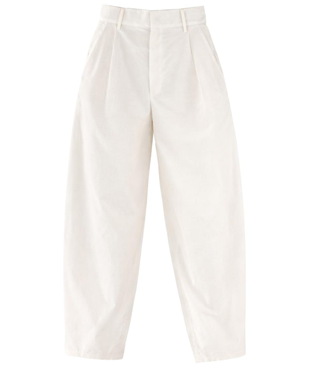 ALYSI Белые шелковые прямые брюки, фото 1