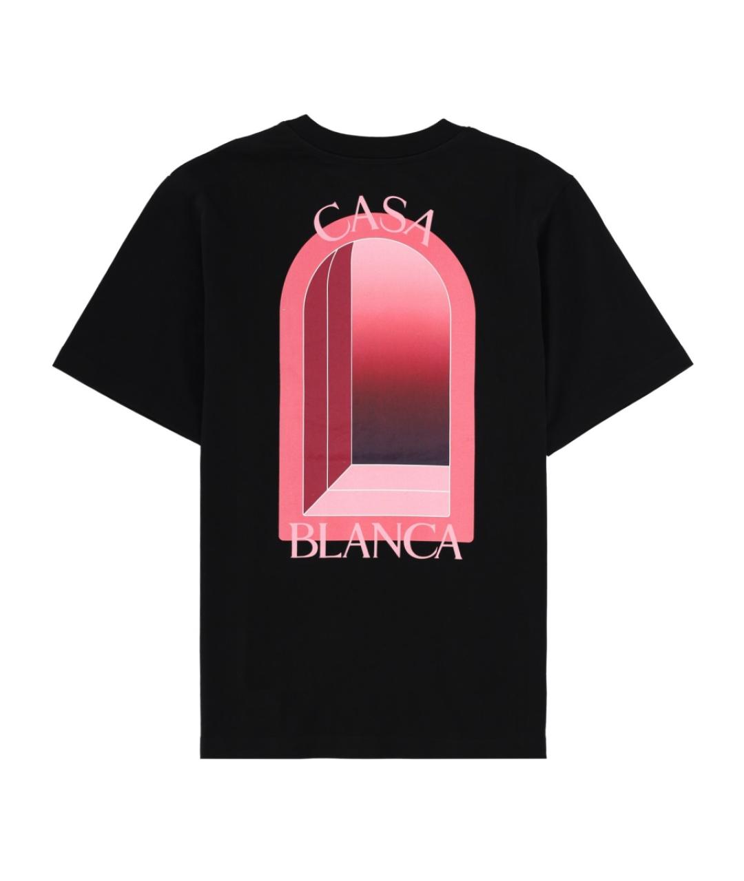 CASABLANCA Черная хлопковая футболка, фото 2