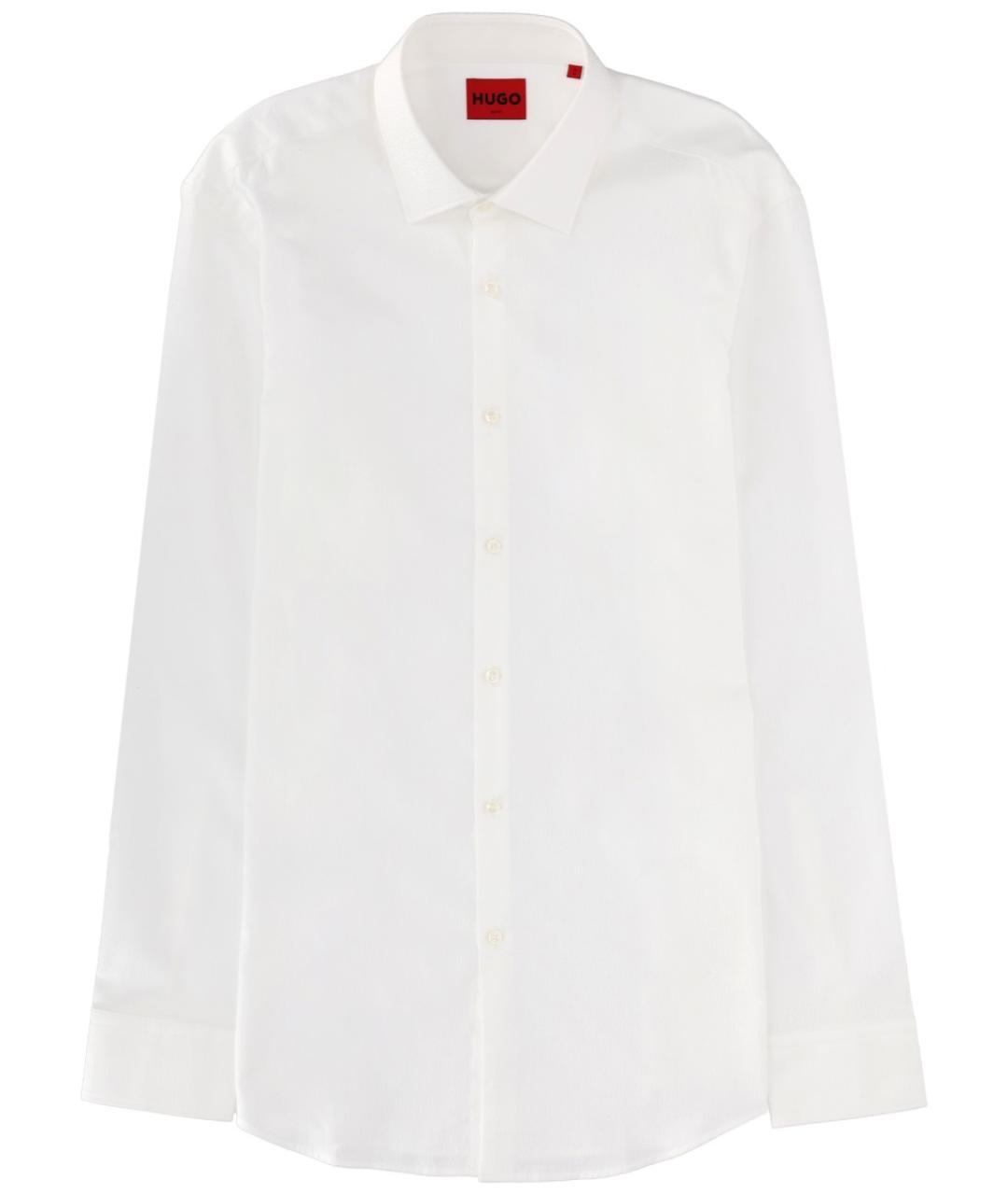 HUGO Белая хлопковая кэжуал рубашка, фото 1