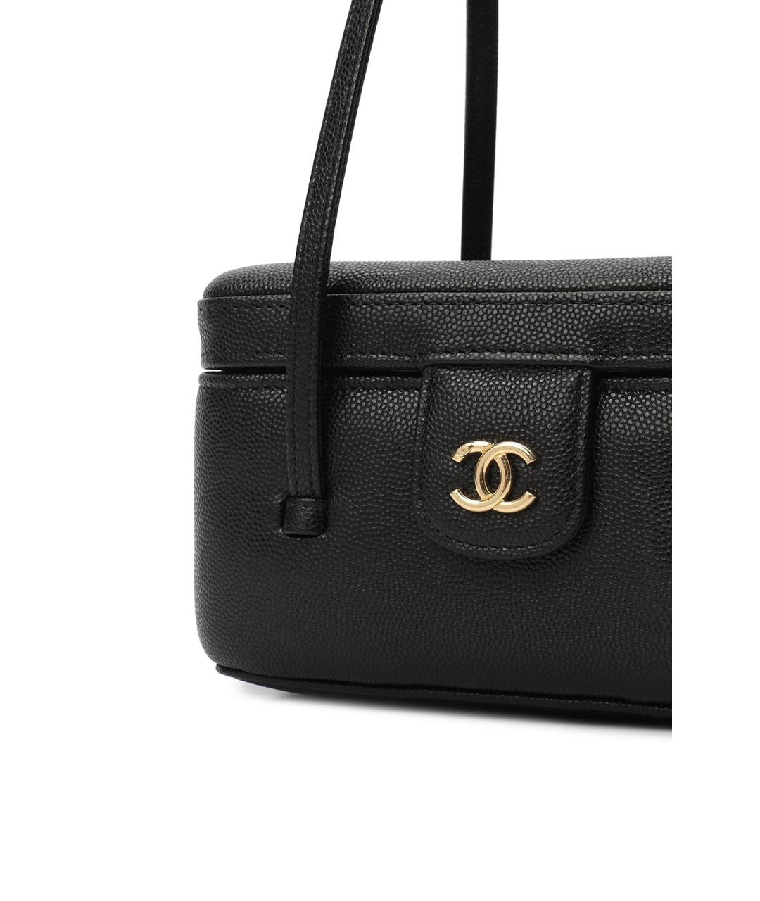 CHANEL Черная кожаная сумка через плечо, фото 7