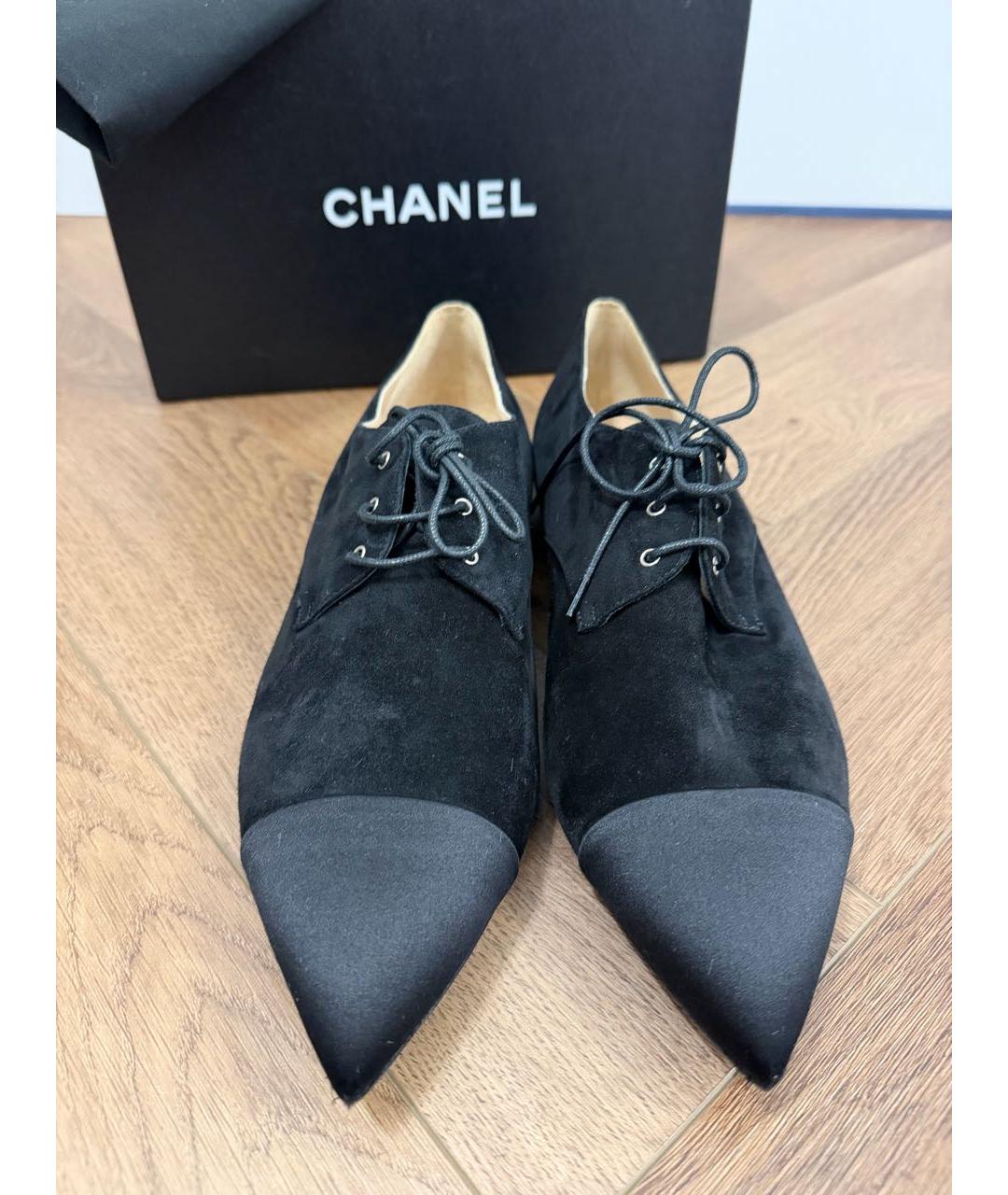 CHANEL Черные замшевые брогги и оксфорды, фото 5