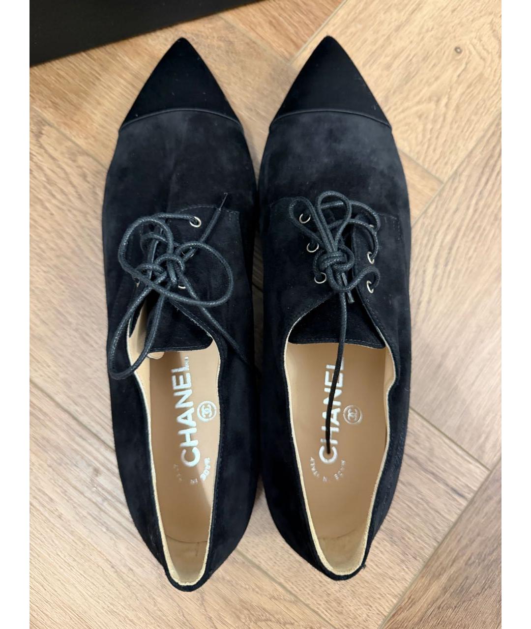 CHANEL Черные замшевые брогги и оксфорды, фото 6