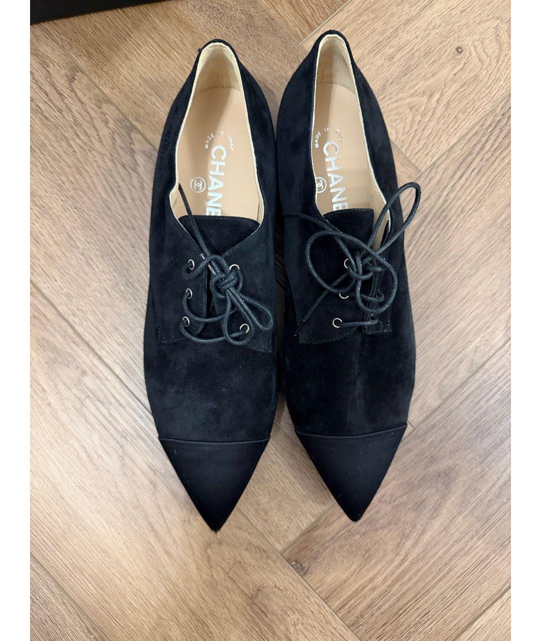CHANEL Черные замшевые брогги и оксфорды, фото 2
