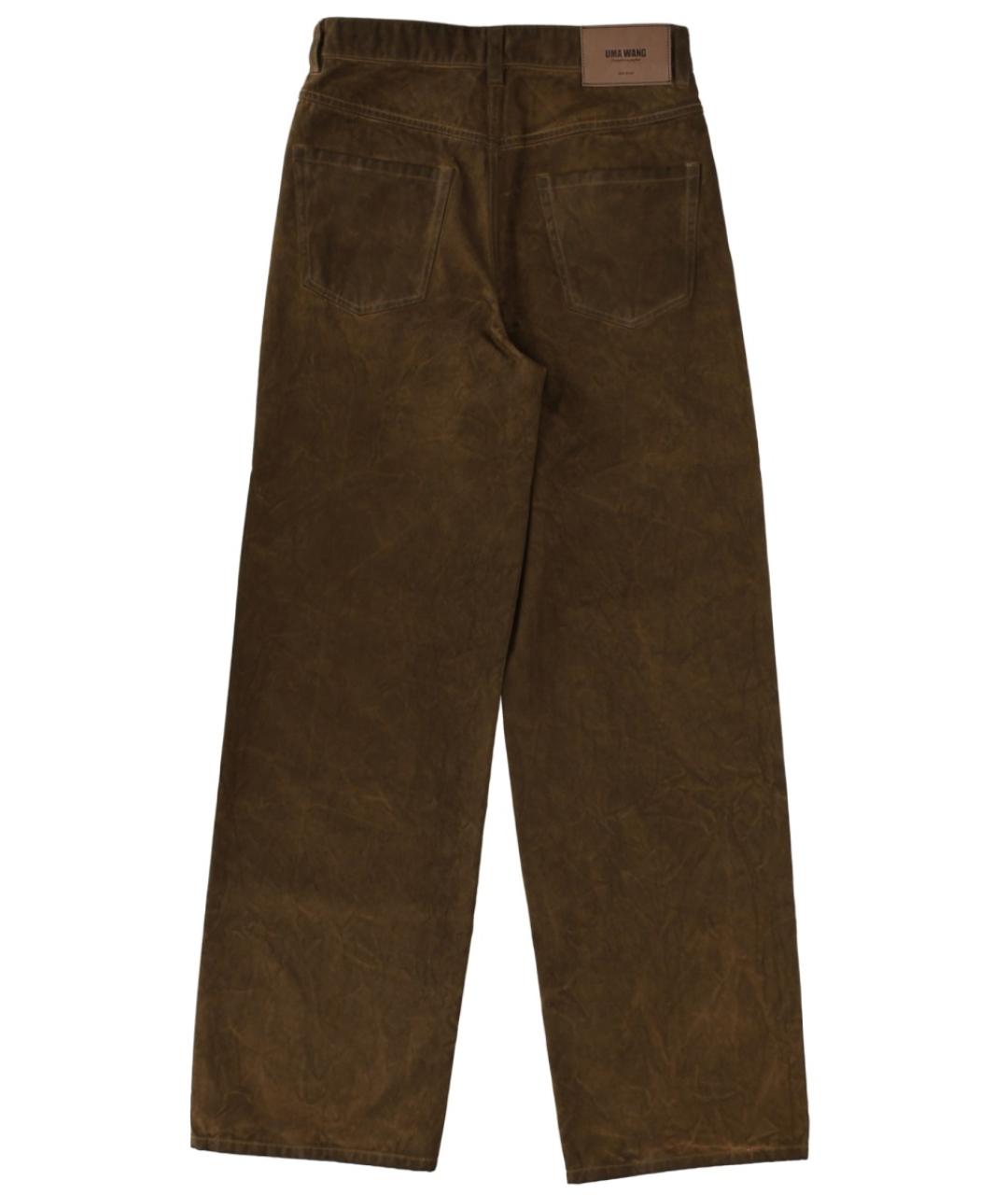 UMA WANG Бежевые хлопковые прямые брюки, фото 2
