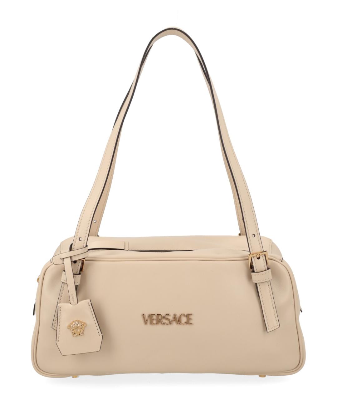 VERSACE Бежевая кожаная сумка через плечо, фото 1