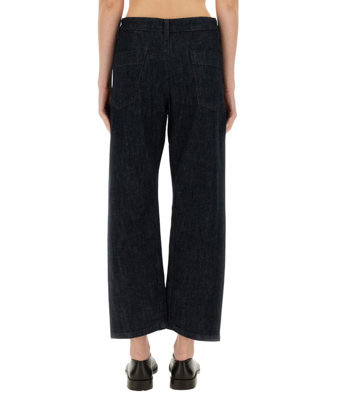 LEMAIRE Синие хлопковые прямые брюки, фото 3