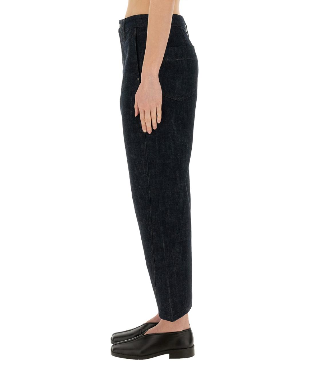 LEMAIRE Синие хлопковые прямые брюки, фото 4