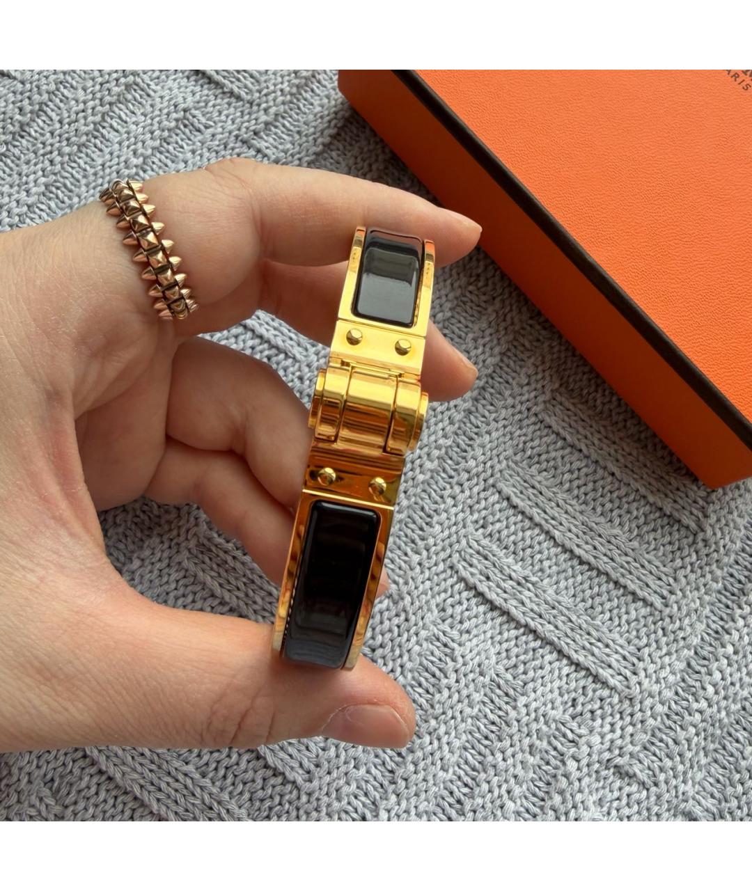 HERMES Черный браслет, фото 4