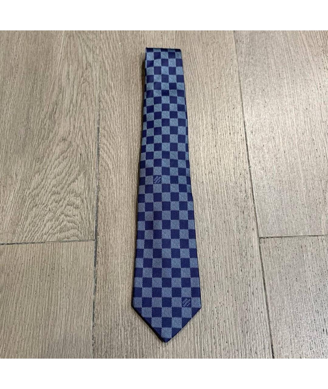 LOUIS VUITTON Синий шелковый галстук, фото 8