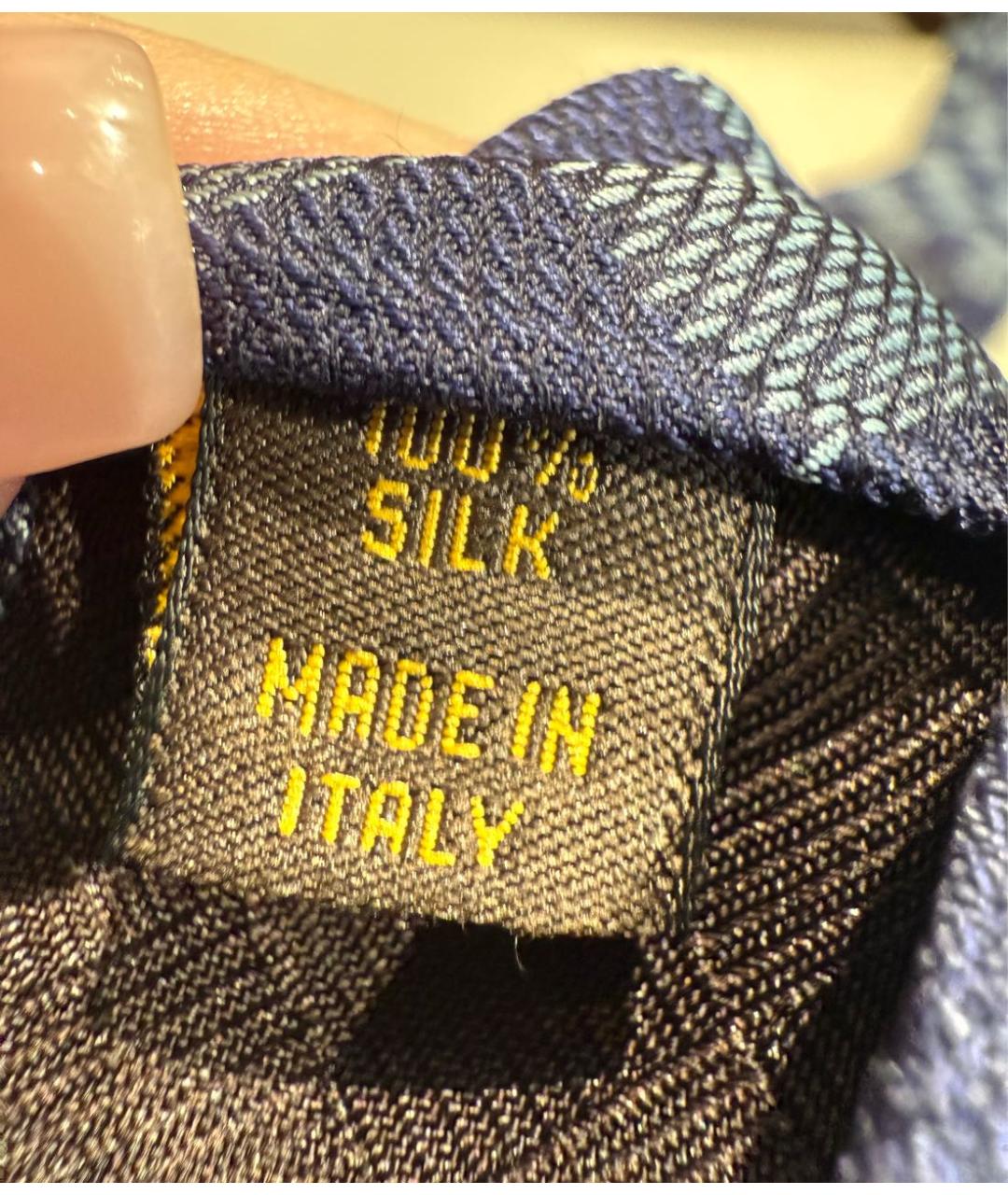 LOUIS VUITTON Синий шелковый галстук, фото 6