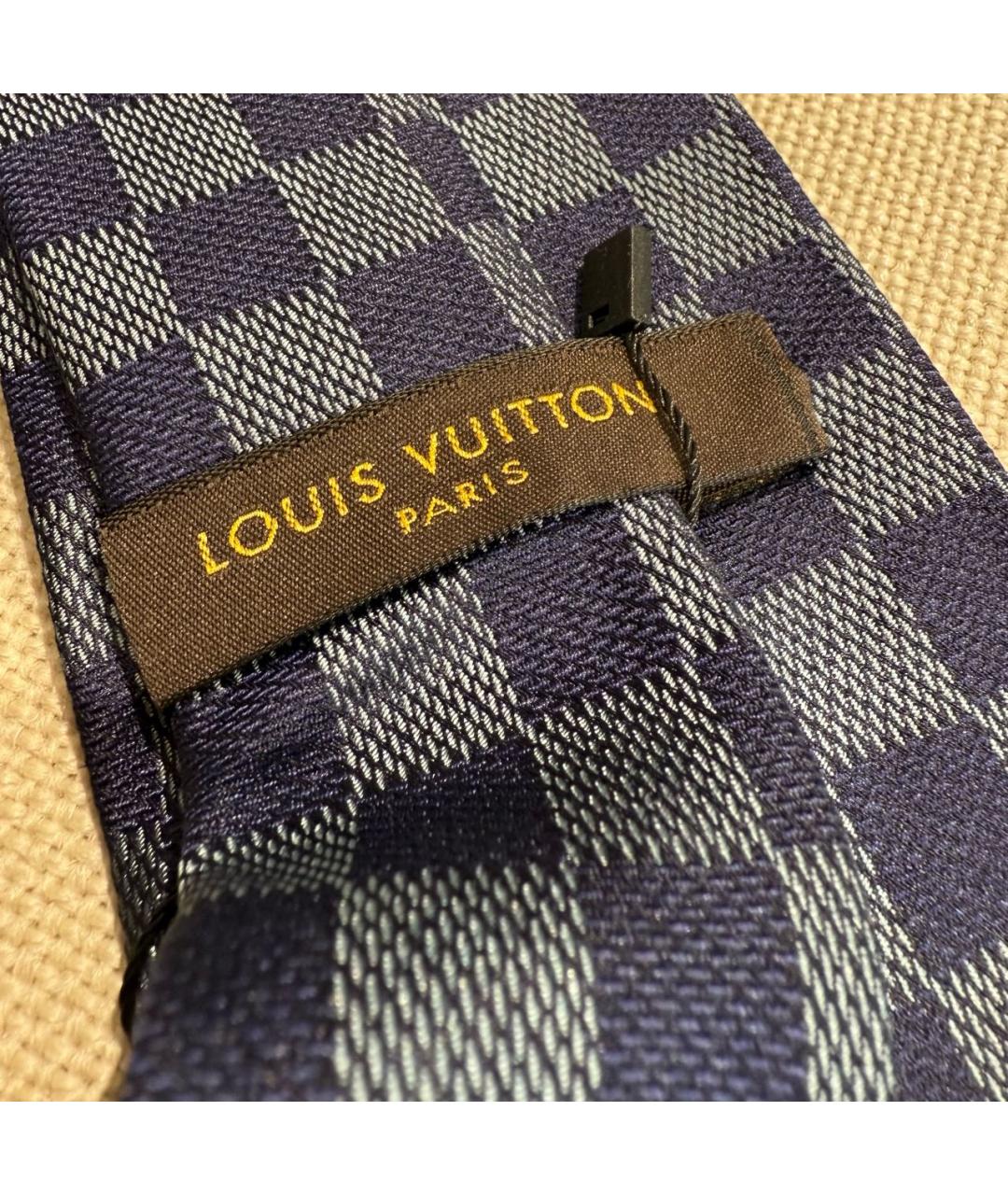 LOUIS VUITTON Синий шелковый галстук, фото 5