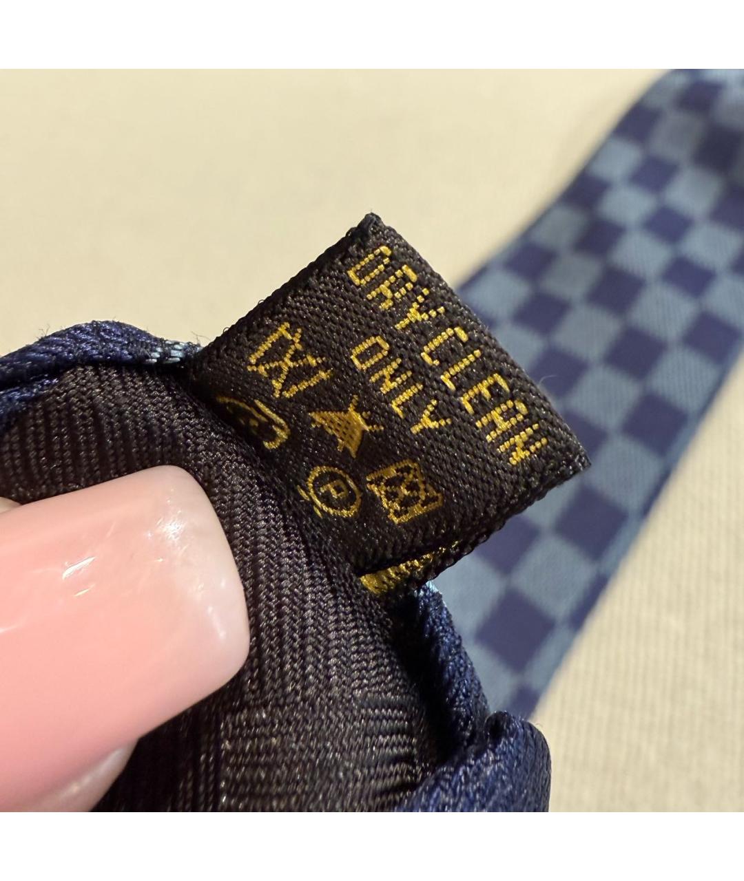 LOUIS VUITTON Синий шелковый галстук, фото 7