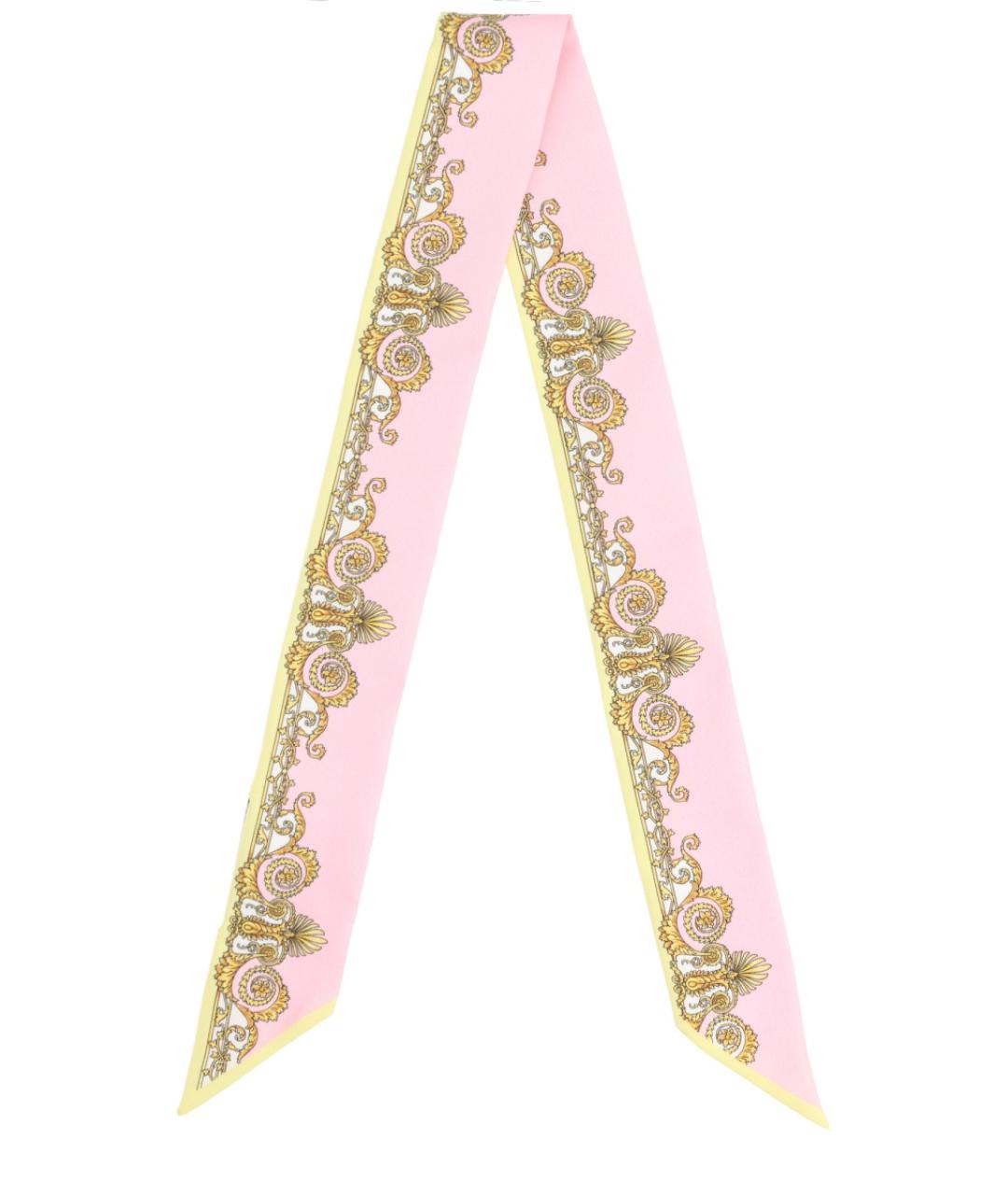 VERSACE Розовый шелковый платок, фото 1