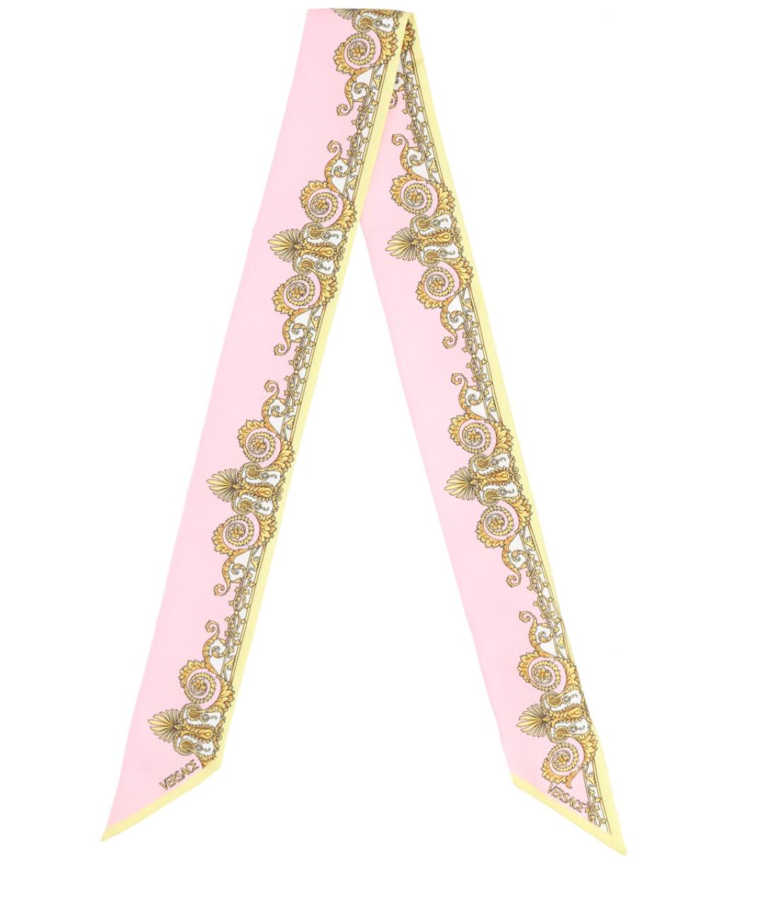 VERSACE Розовый шелковый платок, фото 2