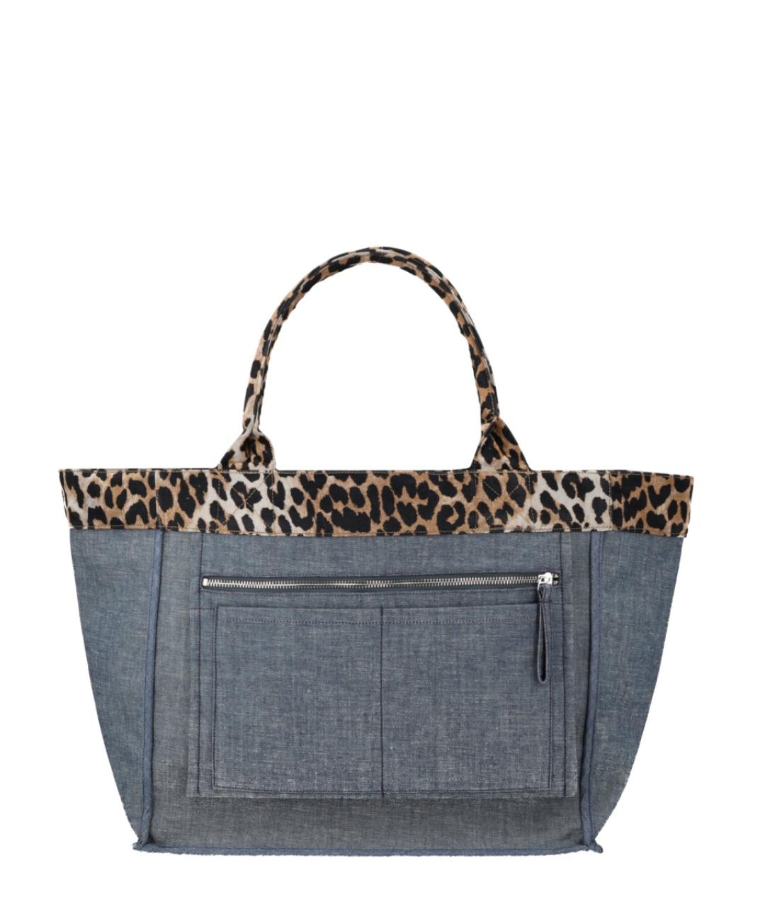 GANNI Синяя хлопковая сумка тоут, фото 3