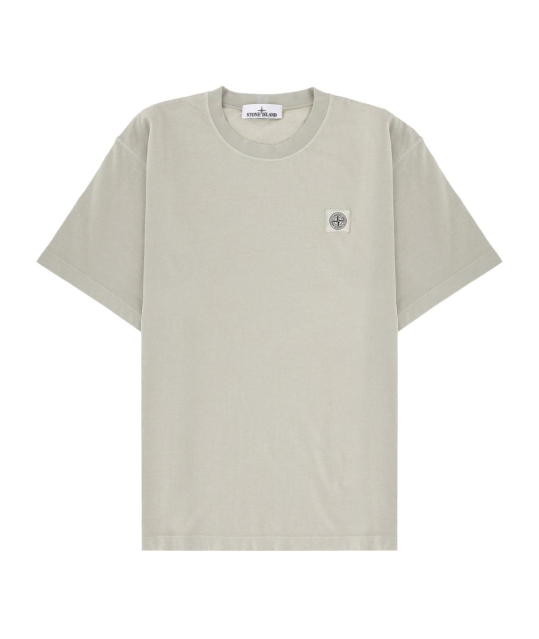 STONE ISLAND Серая хлопковая футболка, фото 1