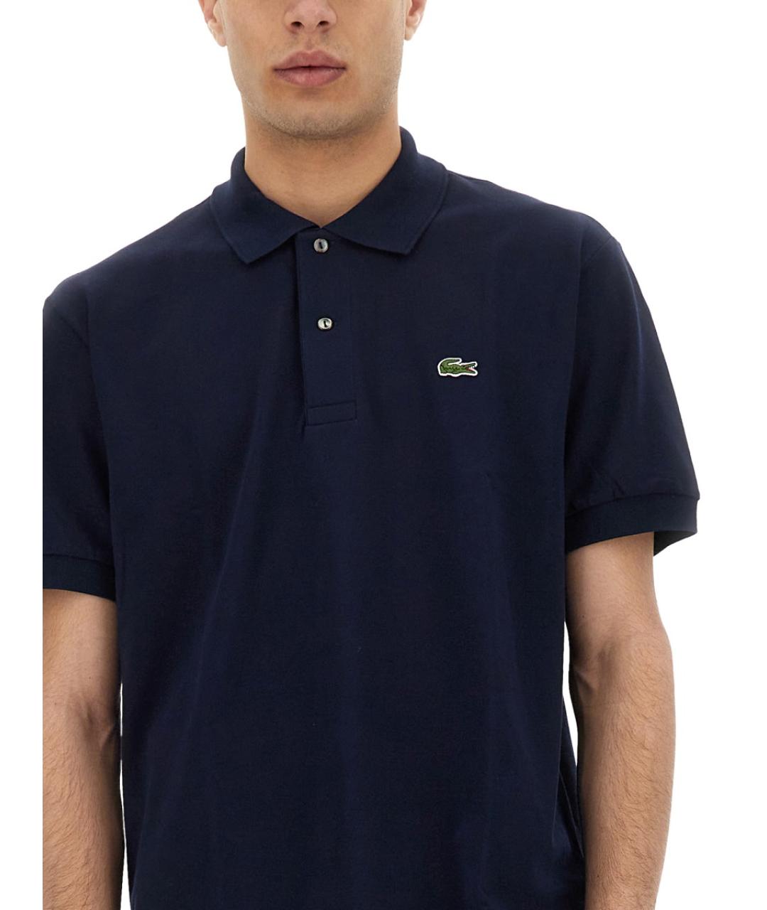 LACOSTE Синее хлопковое поло с коротким рукавом, фото 4