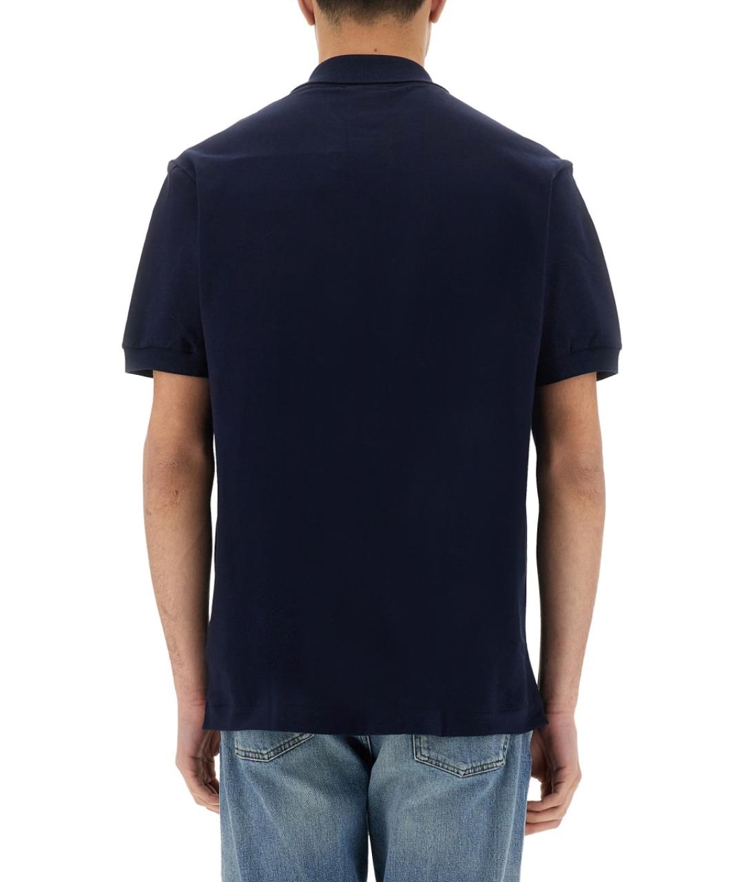 LACOSTE Синее хлопковое поло с коротким рукавом, фото 3