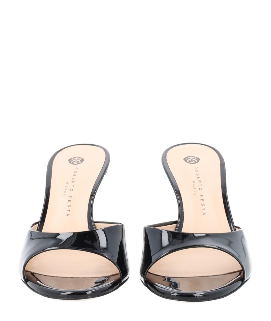 ROBERTO FESTA Черные кожаные босоножки, фото 3