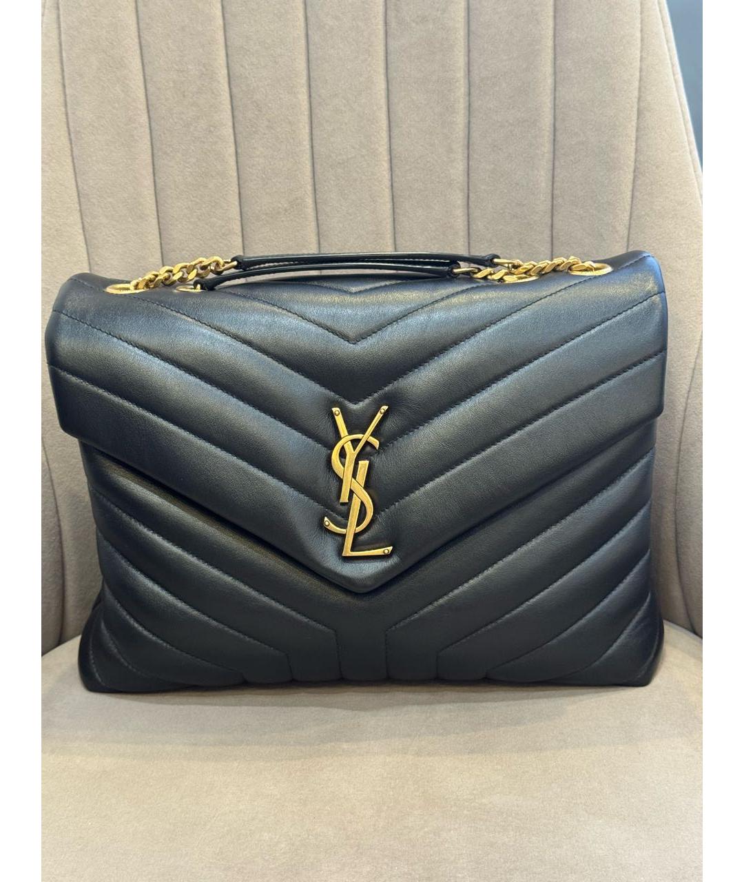 SAINT LAURENT Черная кожаная сумка через плечо, фото 5