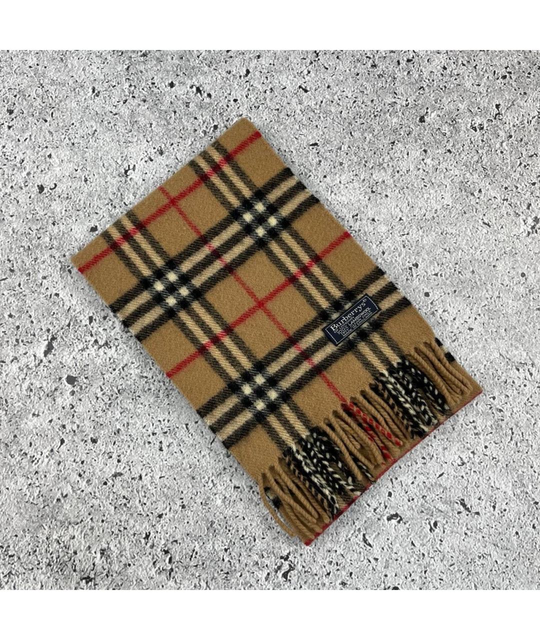 BURBERRY Бежевый шерстяной шарф, фото 2