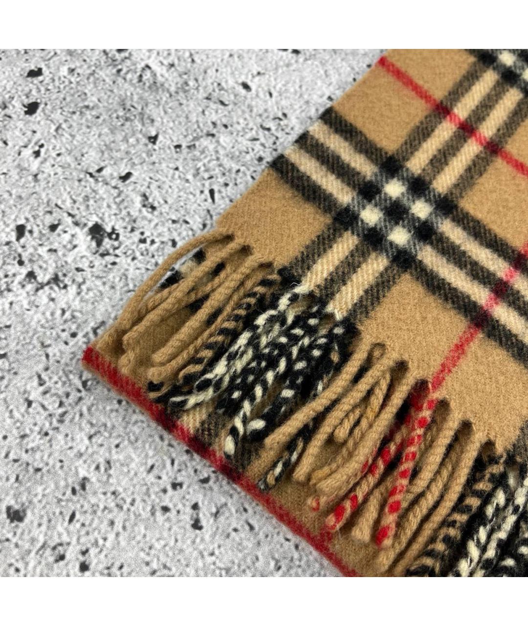 BURBERRY Бежевый шерстяной шарф, фото 4