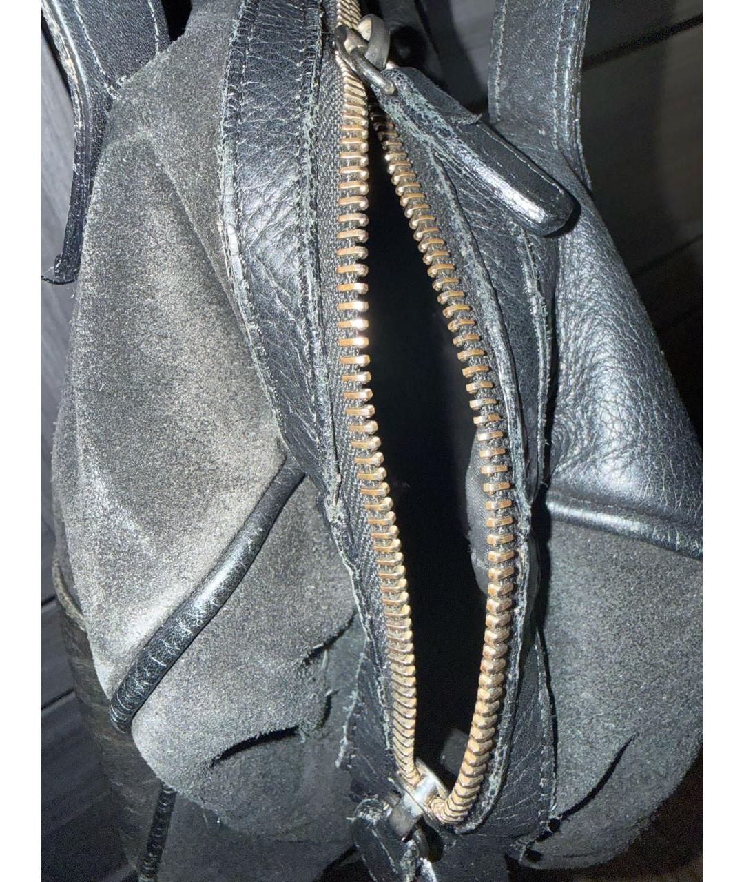 ELISABETTA FRANCHI Черная кожаная сумка с короткими ручками, фото 4