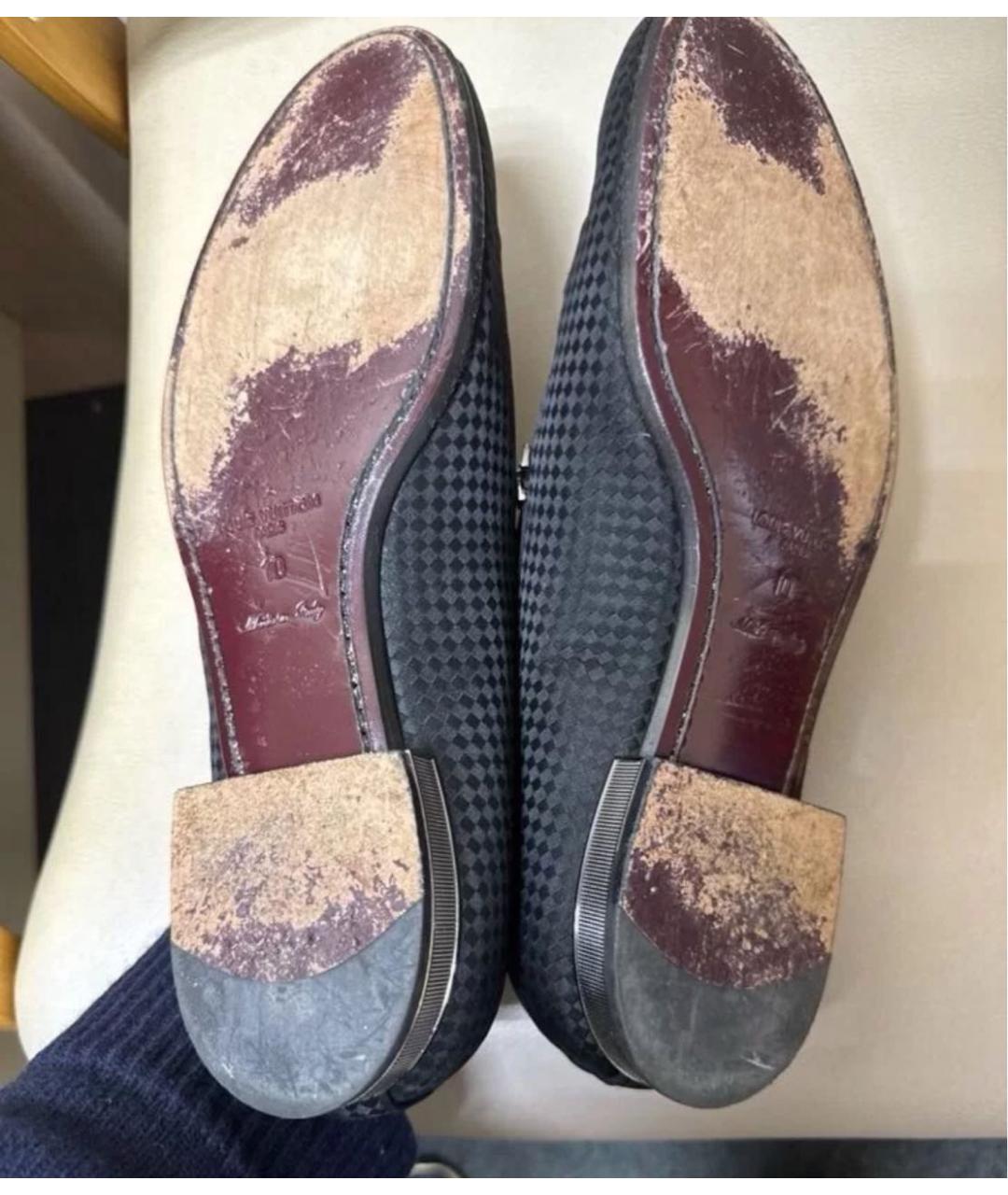 LOUIS VUITTON Черные кожаные мокасины, фото 5