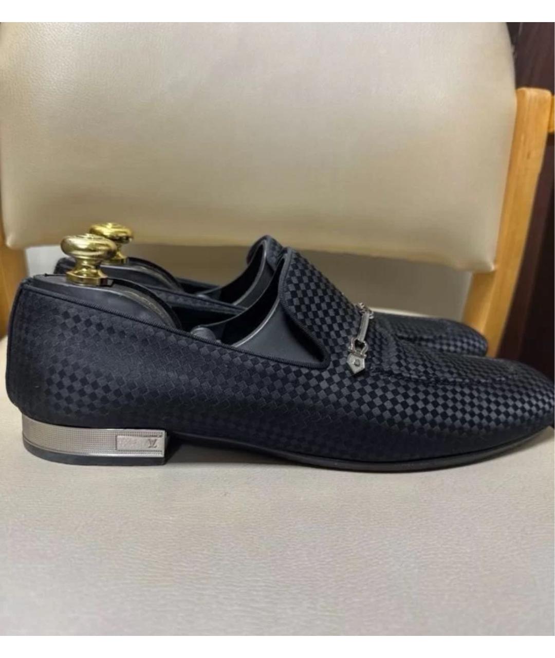 LOUIS VUITTON Черные кожаные мокасины, фото 7