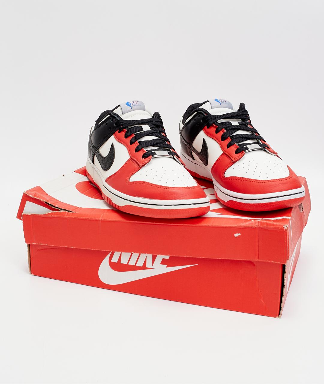 NIKE Красные кожаные низкие кроссовки / кеды, фото 7