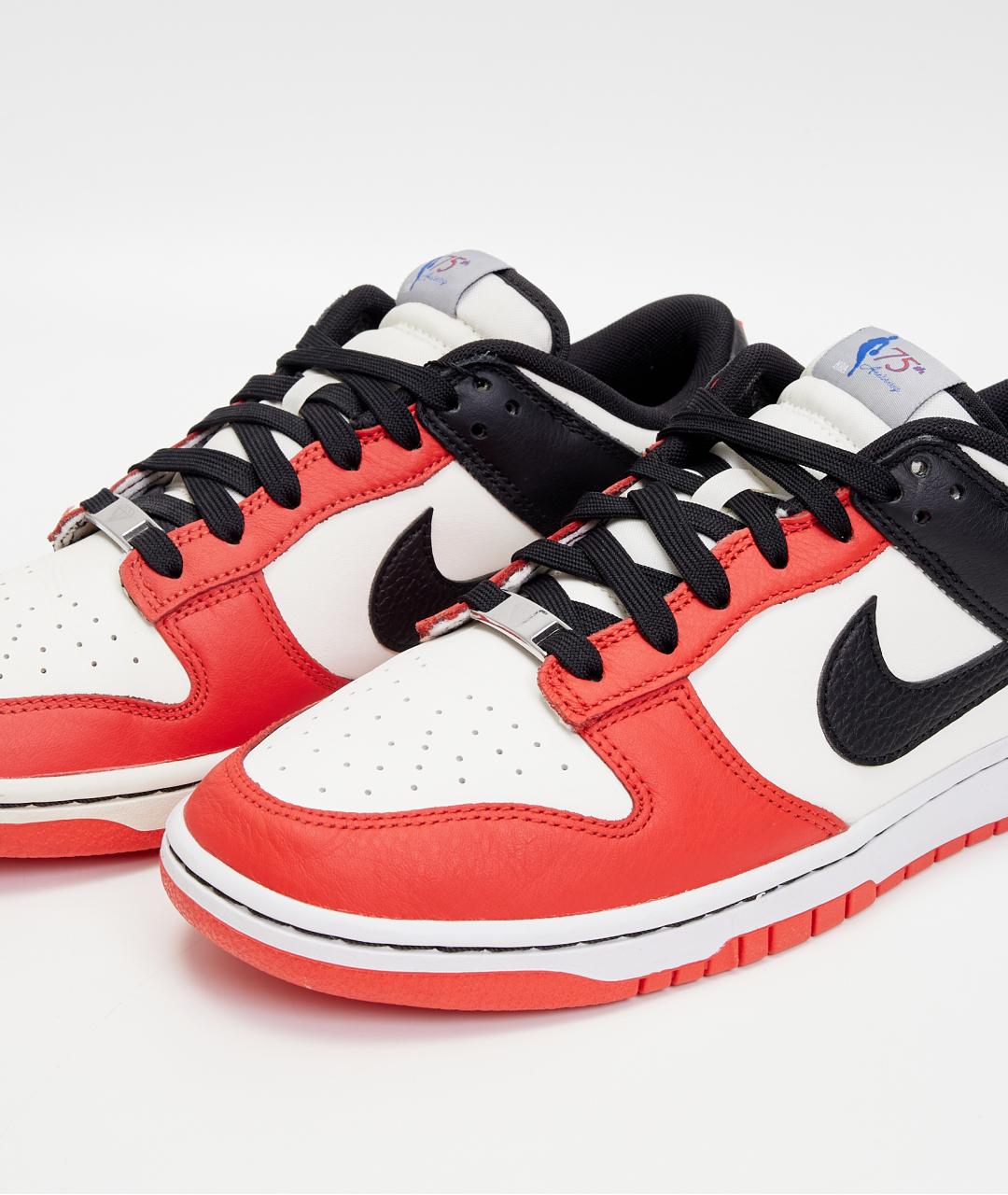 NIKE Красные кожаные низкие кроссовки / кеды, фото 4