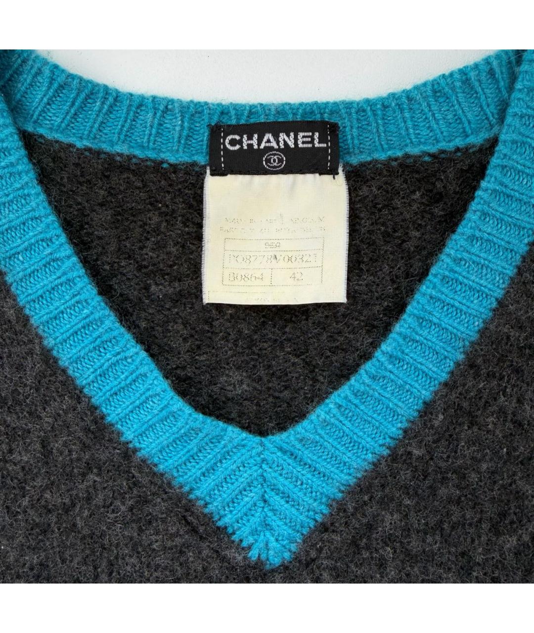 CHANEL Серый кашемировый джемпер / свитер, фото 5