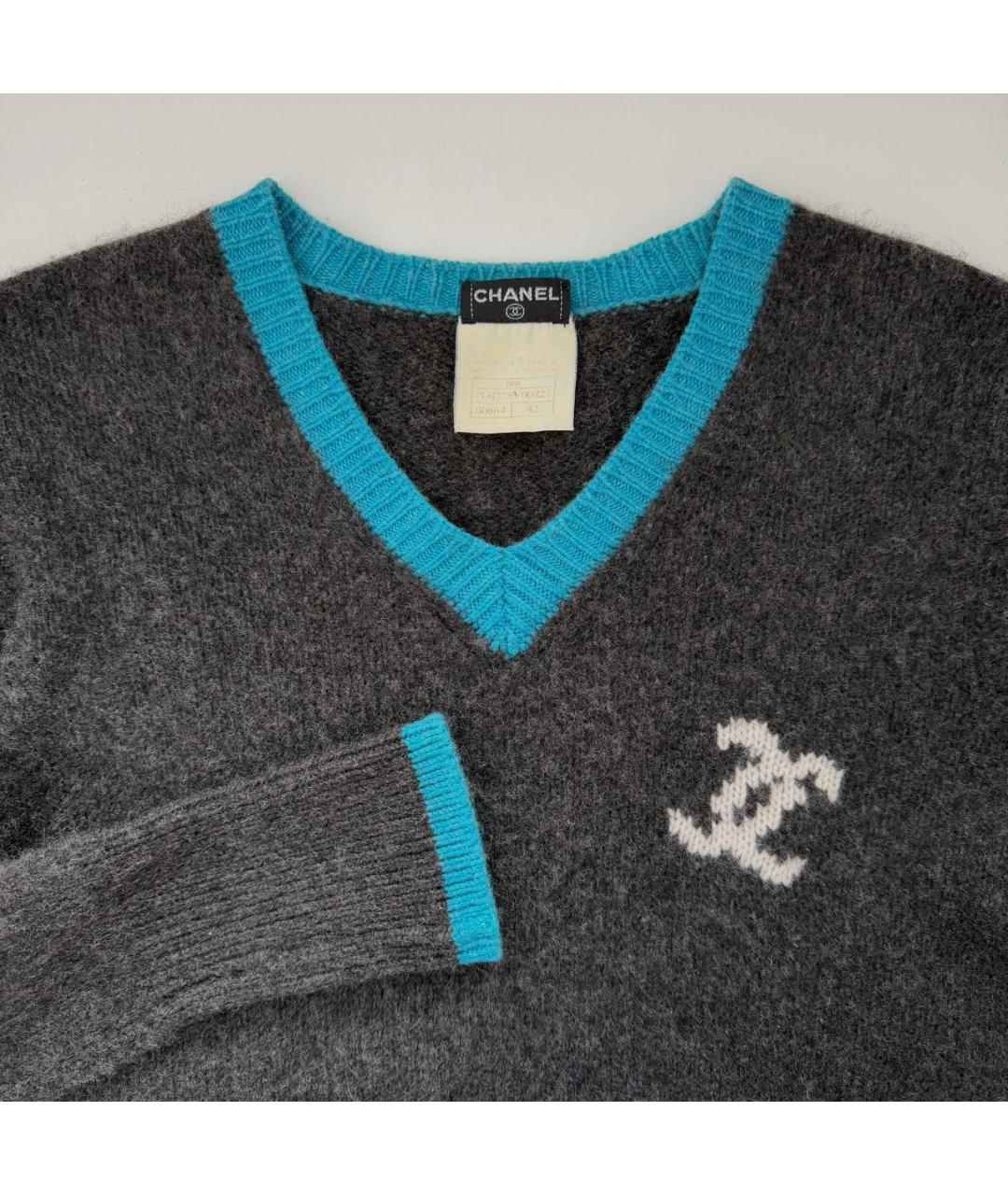 CHANEL Серый кашемировый джемпер / свитер, фото 4