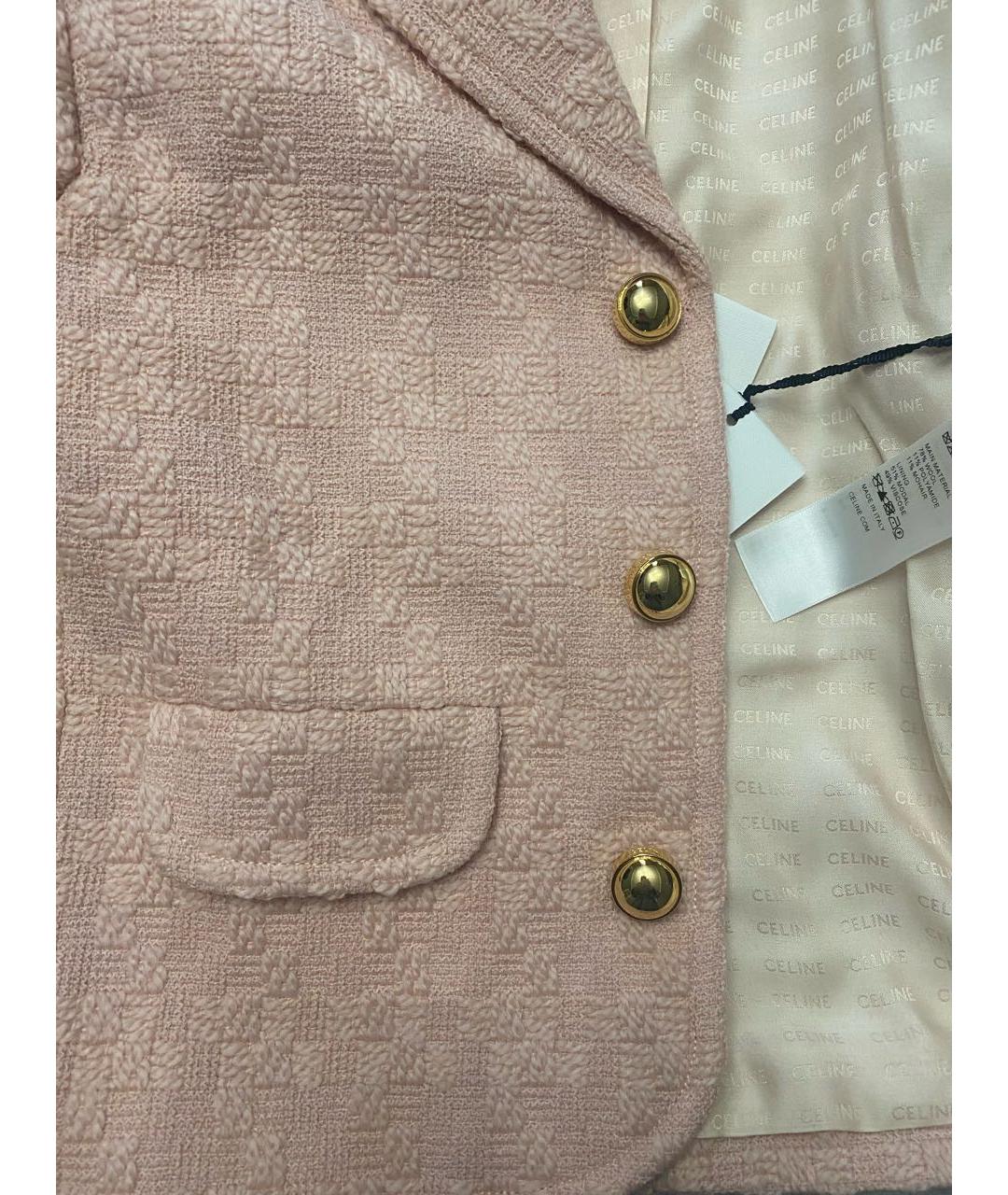 CELINE Бежевый шерстяной жакет/пиджак, фото 6