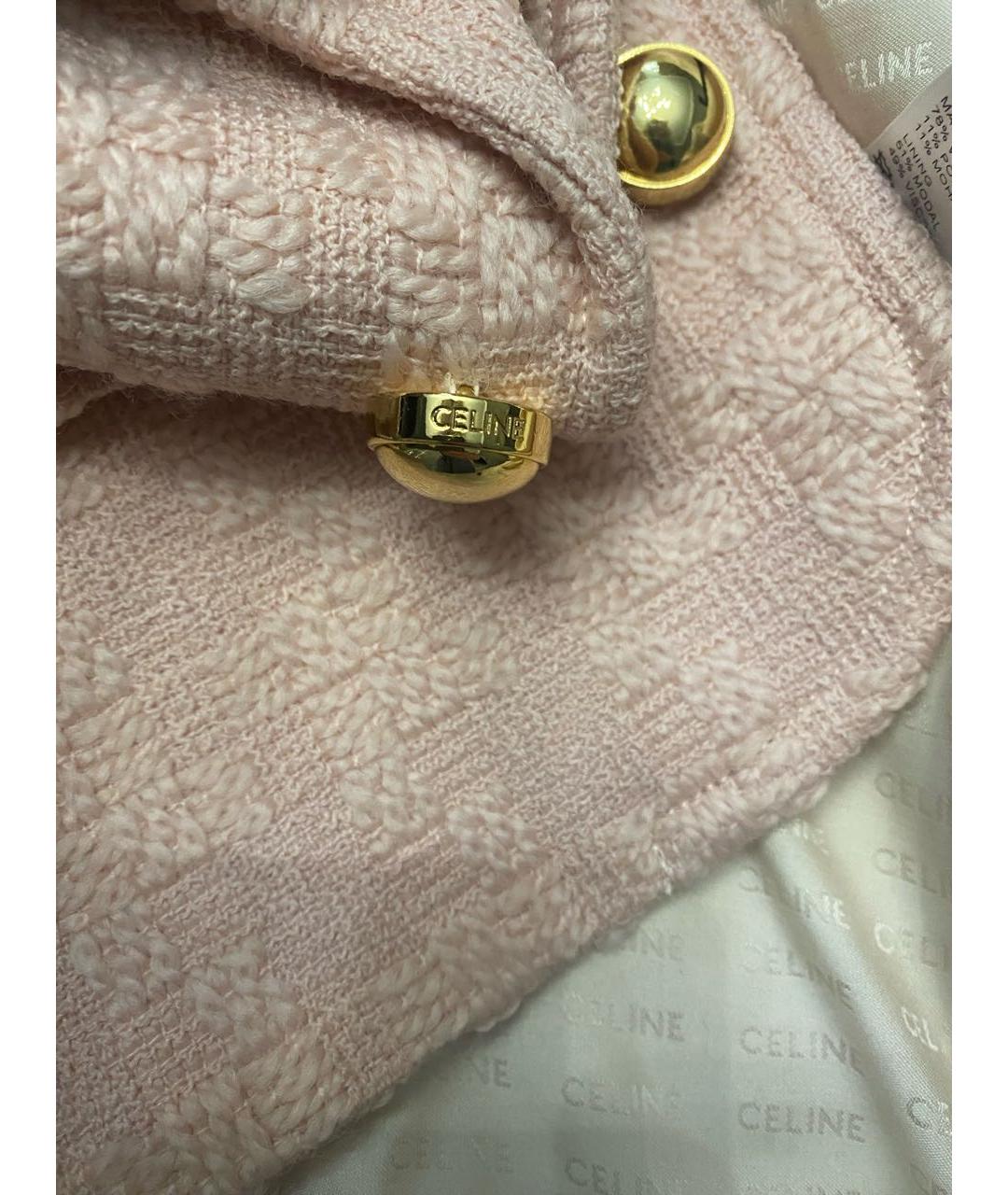 CELINE Бежевый шерстяной жакет/пиджак, фото 4