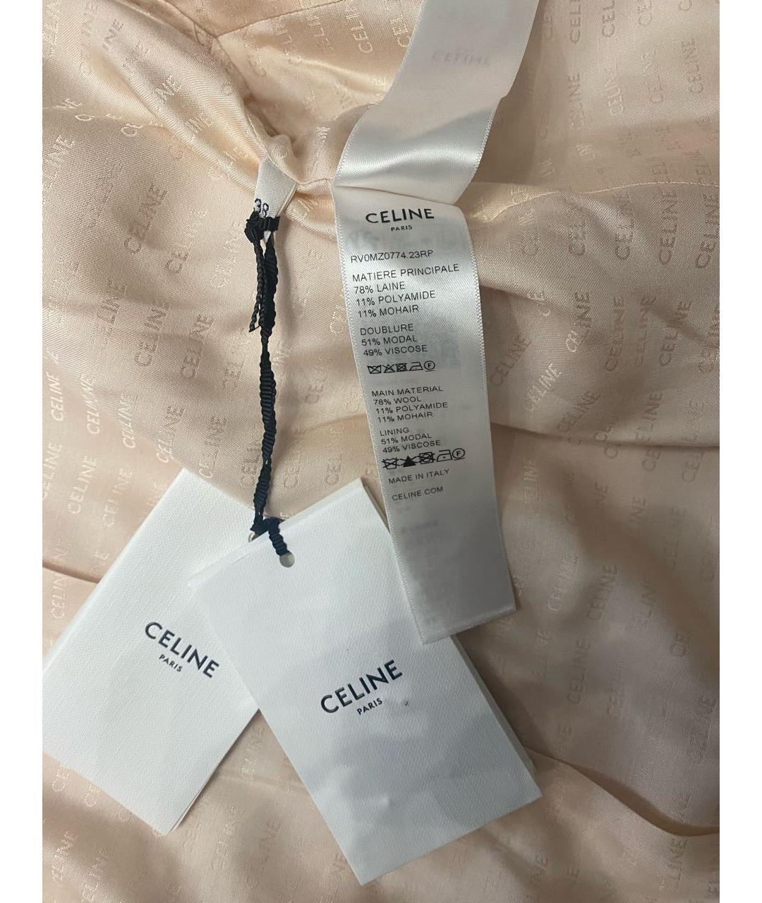 CELINE Бежевый шерстяной жакет/пиджак, фото 5