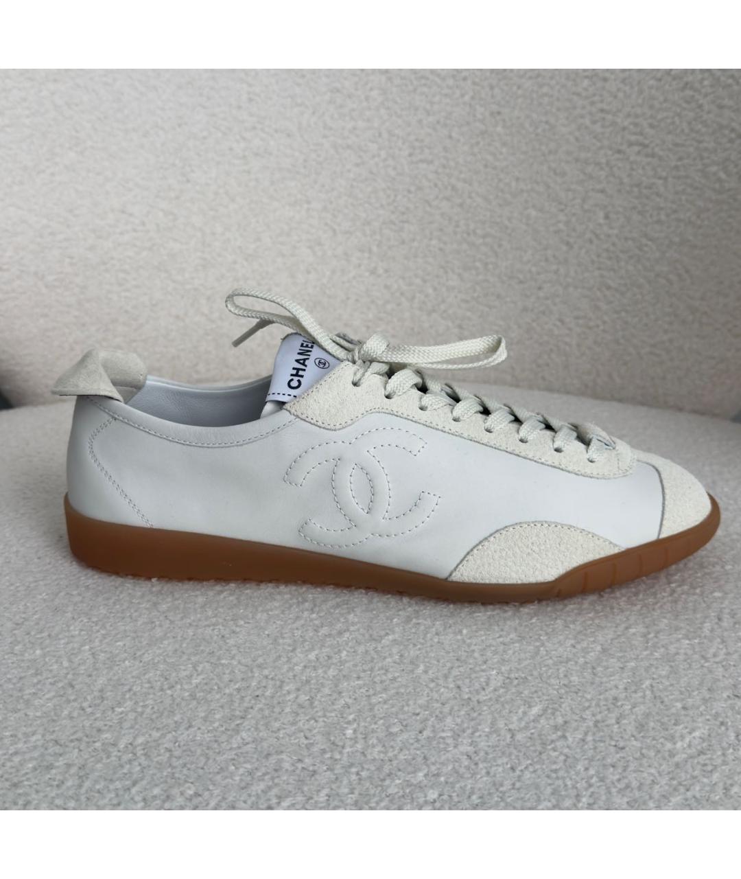 CHANEL Белые кожаные кеды, фото 7