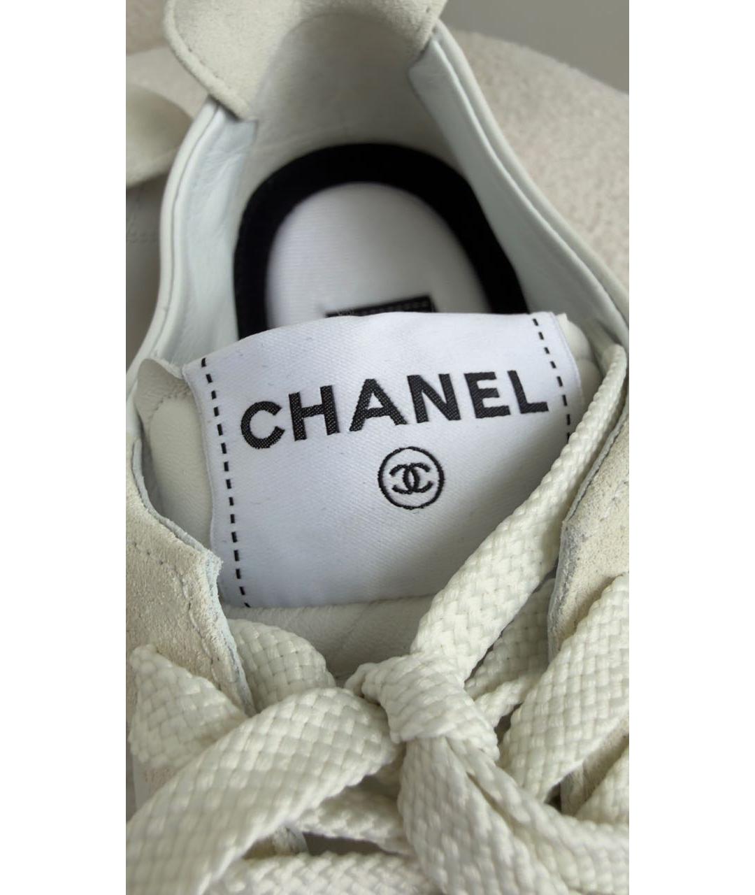 CHANEL Белые кожаные кеды, фото 5