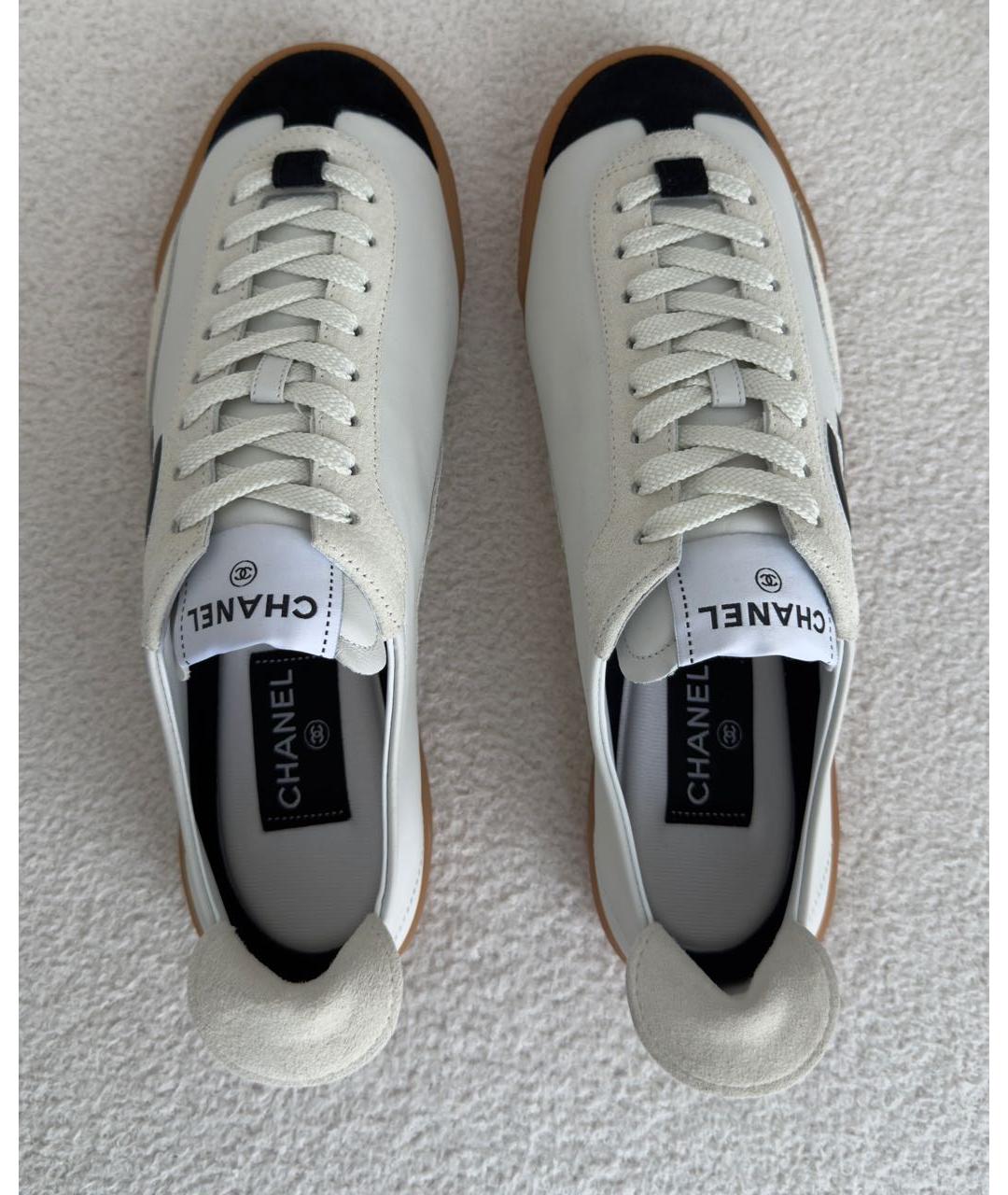 CHANEL Белые кожаные кеды, фото 3