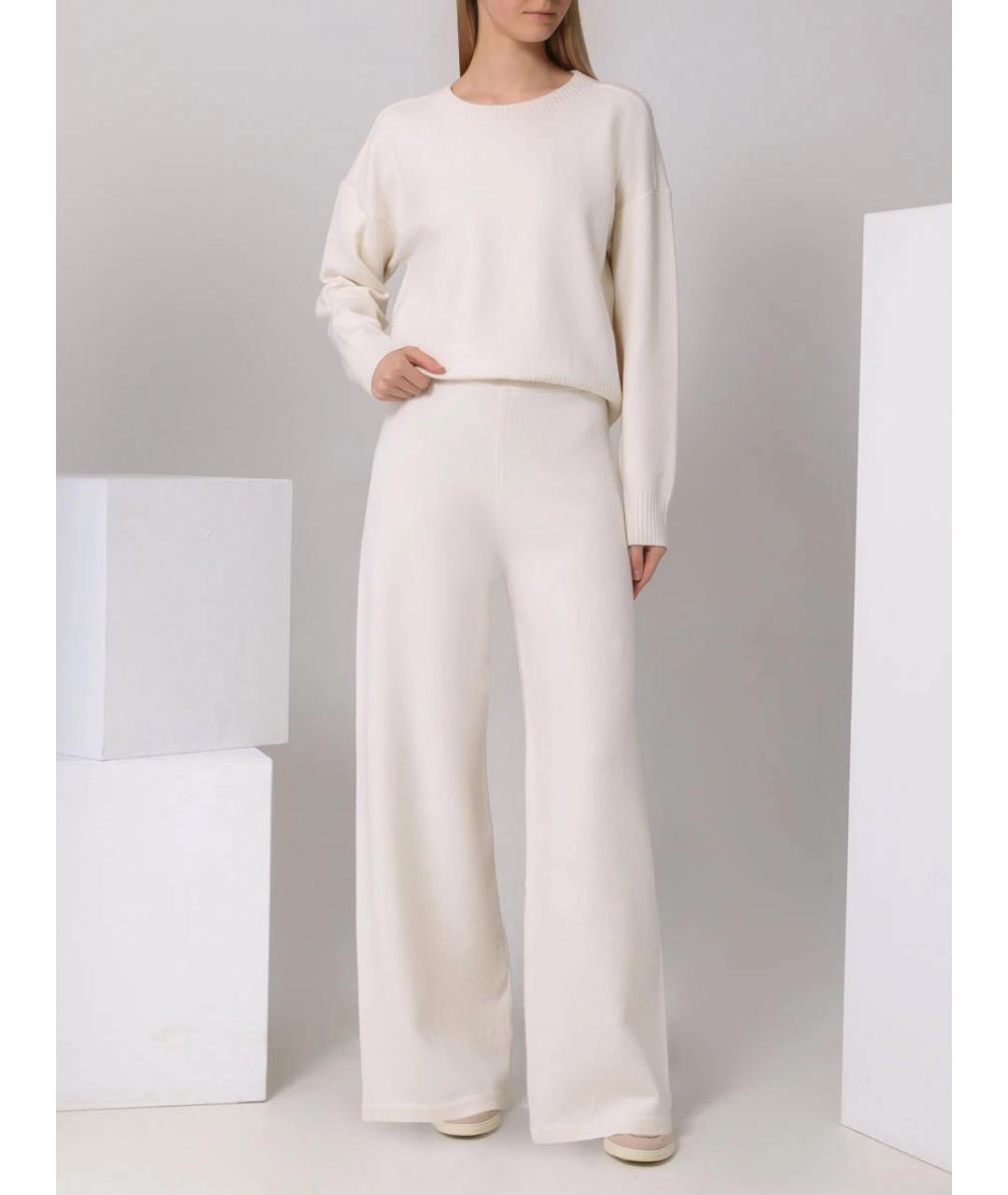 YVES SALOMON Белый шерстяной костюм с брюками, фото 2