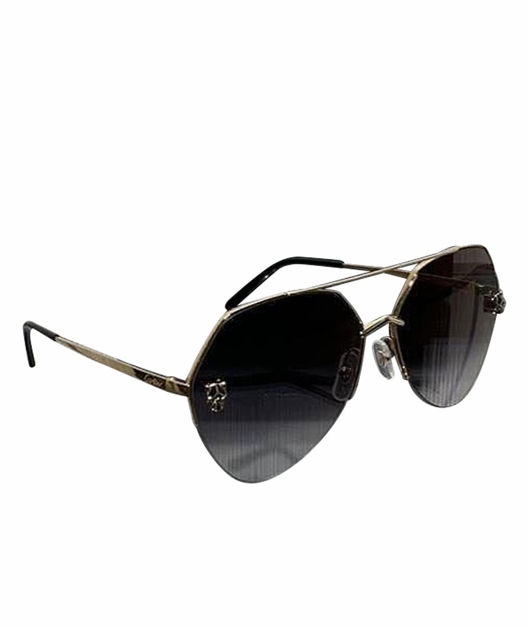 CARTIER Золотые металлические солнцезащитные очки, фото 1