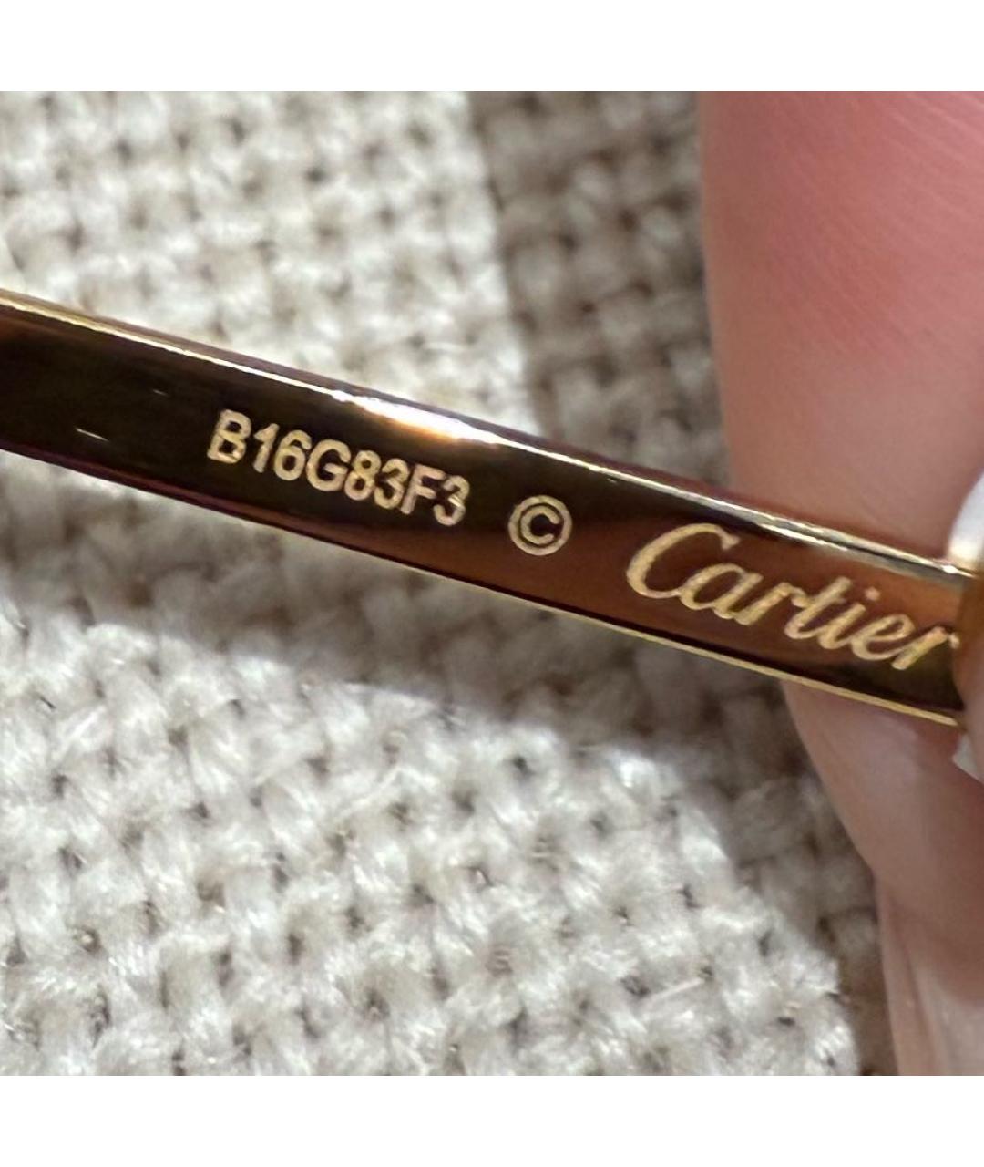 CARTIER Золотые металлические солнцезащитные очки, фото 7