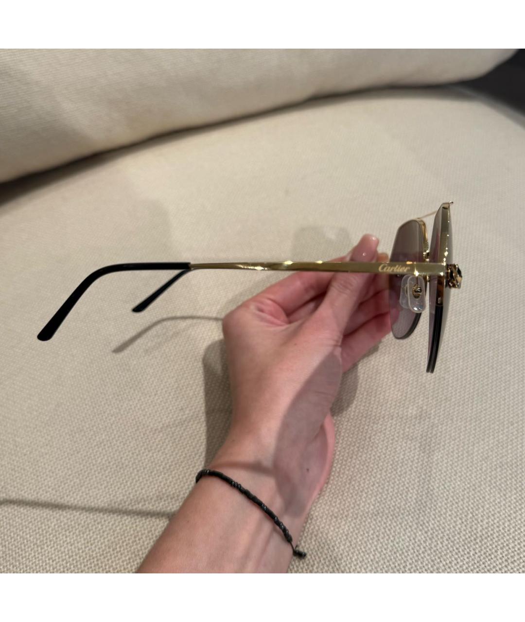 CARTIER Золотые металлические солнцезащитные очки, фото 4
